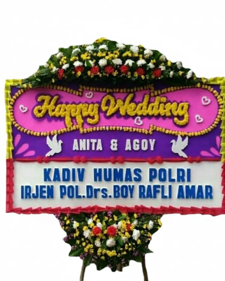 Rangkaian Bunga Papan Wedding 08 - Toko Bunga 24 Jam