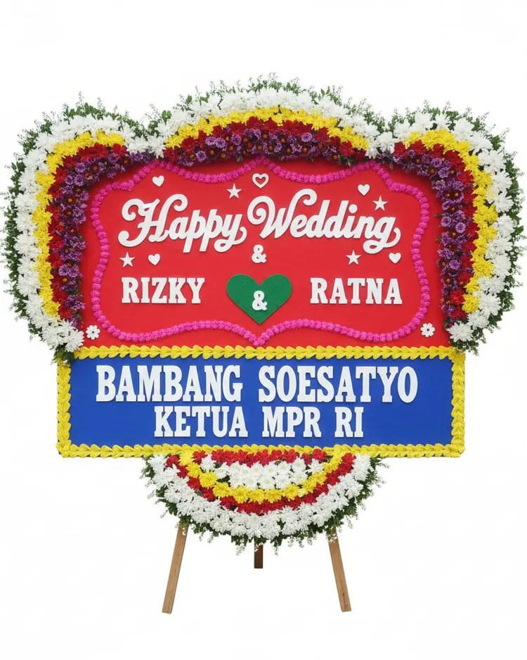 Rangkaian Bunga Papan Wedding 05 - Toko Bunga 24 Jam