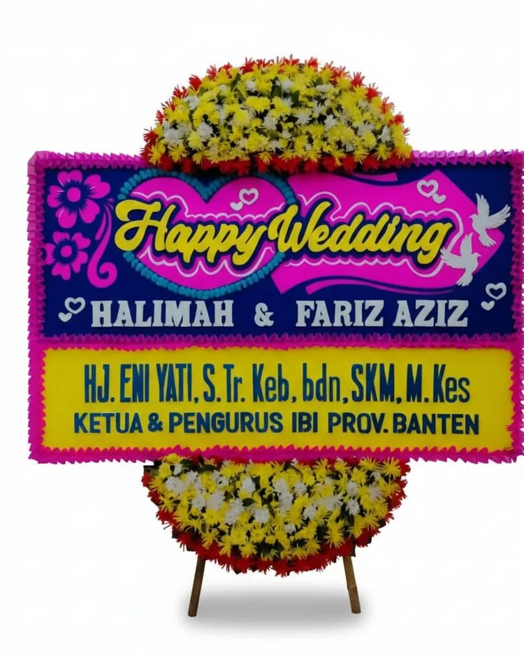 Rangkaian Bunga Papan Wedding 01 - Toko Bunga 24 Jam