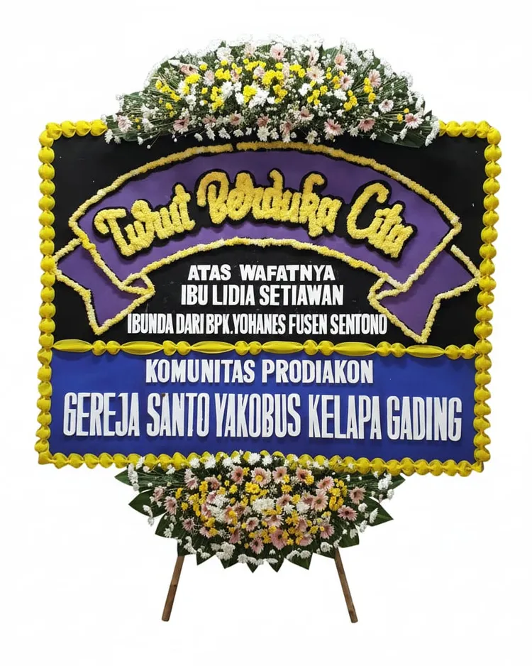 Rangkaian Bunga Papan Duka Cita 28 - Toko Bunga 24 Jam