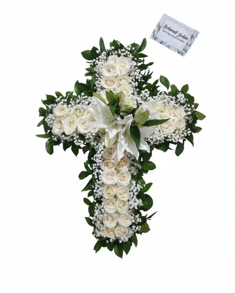 Rangkaian Bunga Salib 05 - Toko Bunga 24 Jam